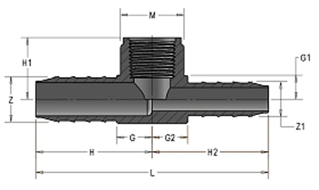 1-1/4X1/2 PVC REDUCING INSERT TEE INSERTXFPT - Image 2