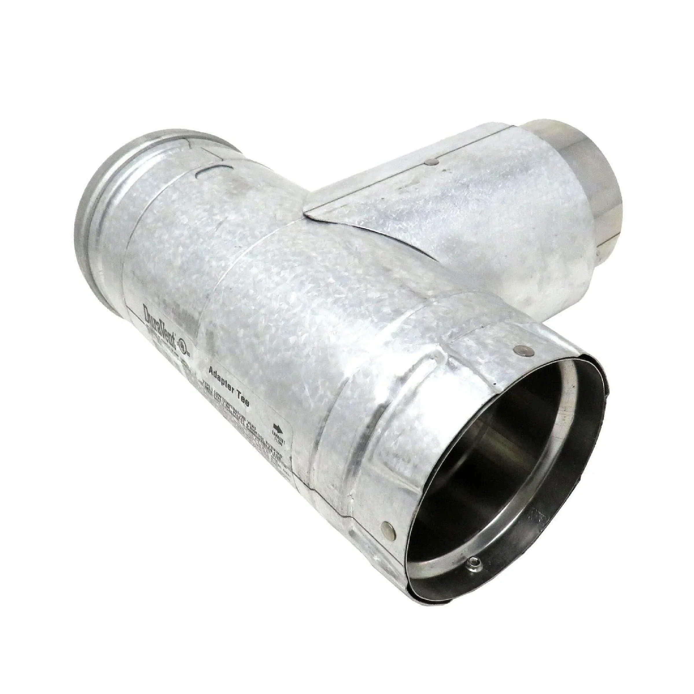 3" PelletVent Pro Galvalume Adaptor Tee with Clean-Out Cap