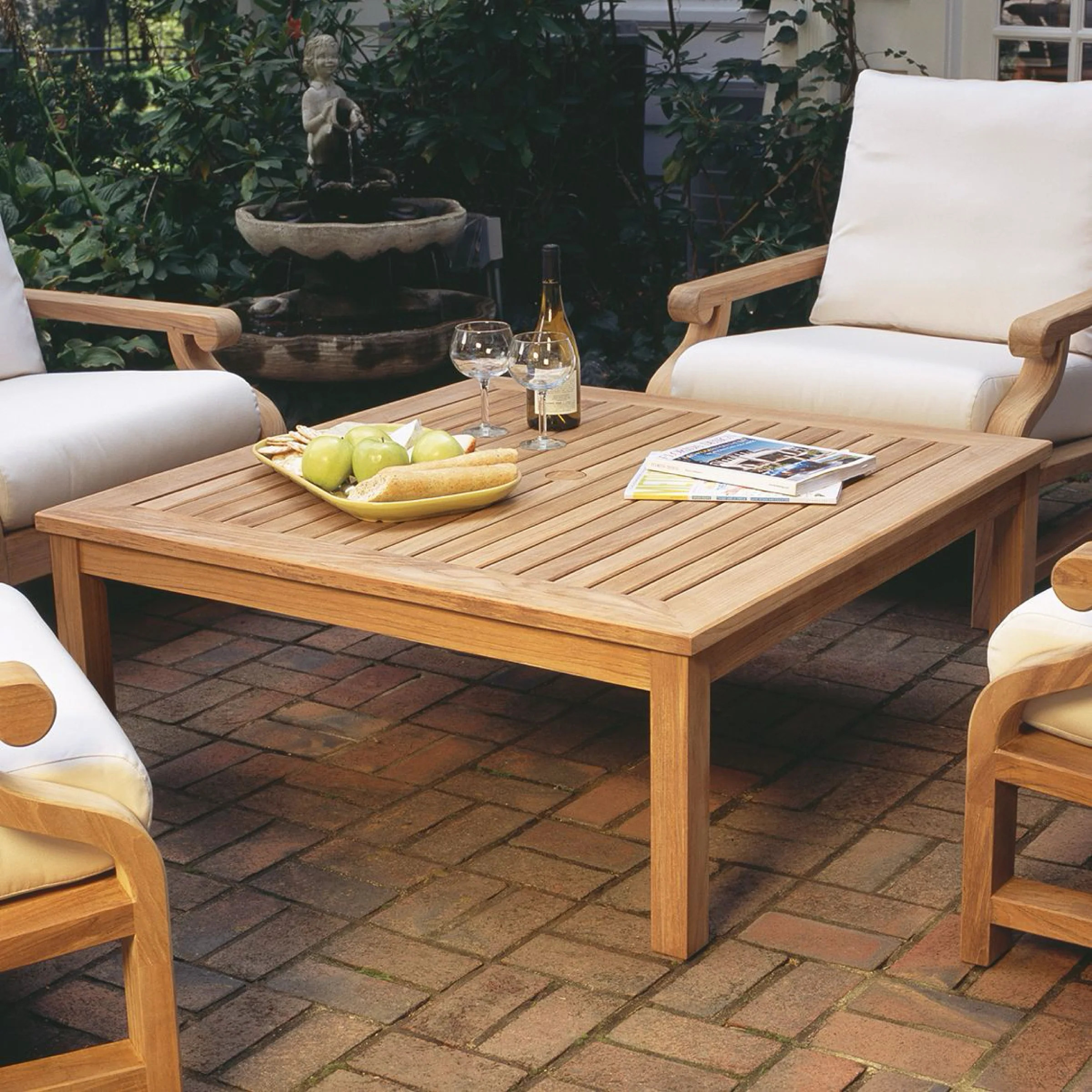 44" Teak Square Coffee Table - Image 2