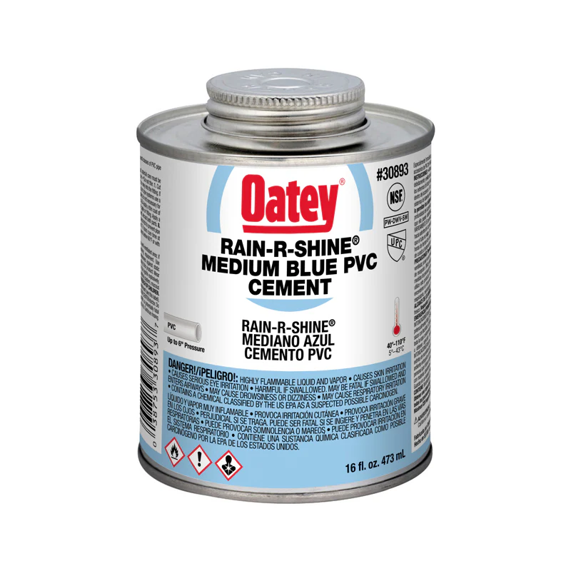 8oz RAIN-R-SHINE Blue PVC Cement
