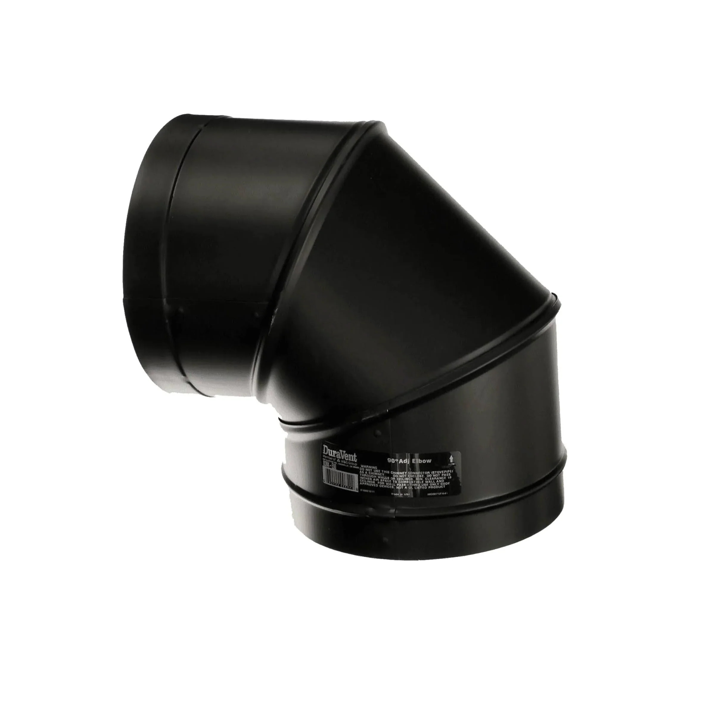 8in. 90° Black Single-Wall Stovepipe Elbow