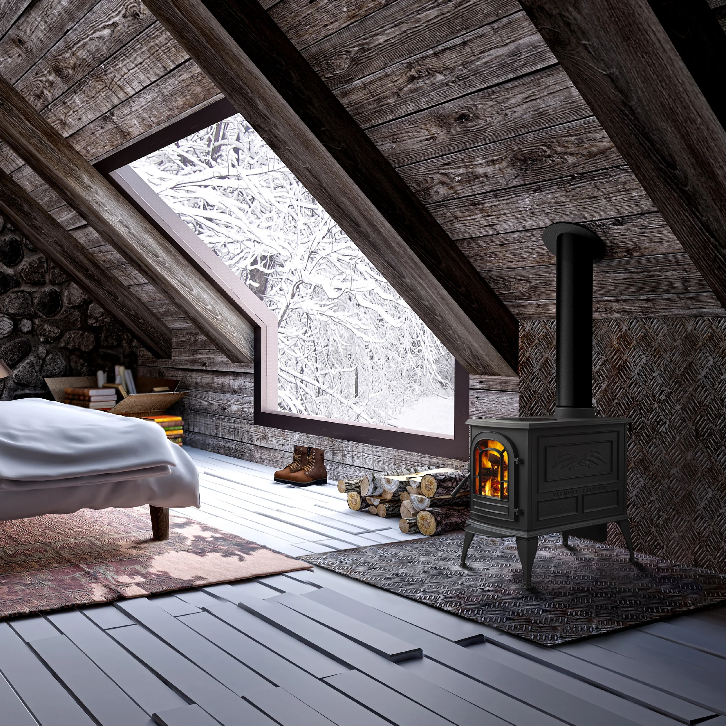 Aspen C3 Wood Stove - Classic Black