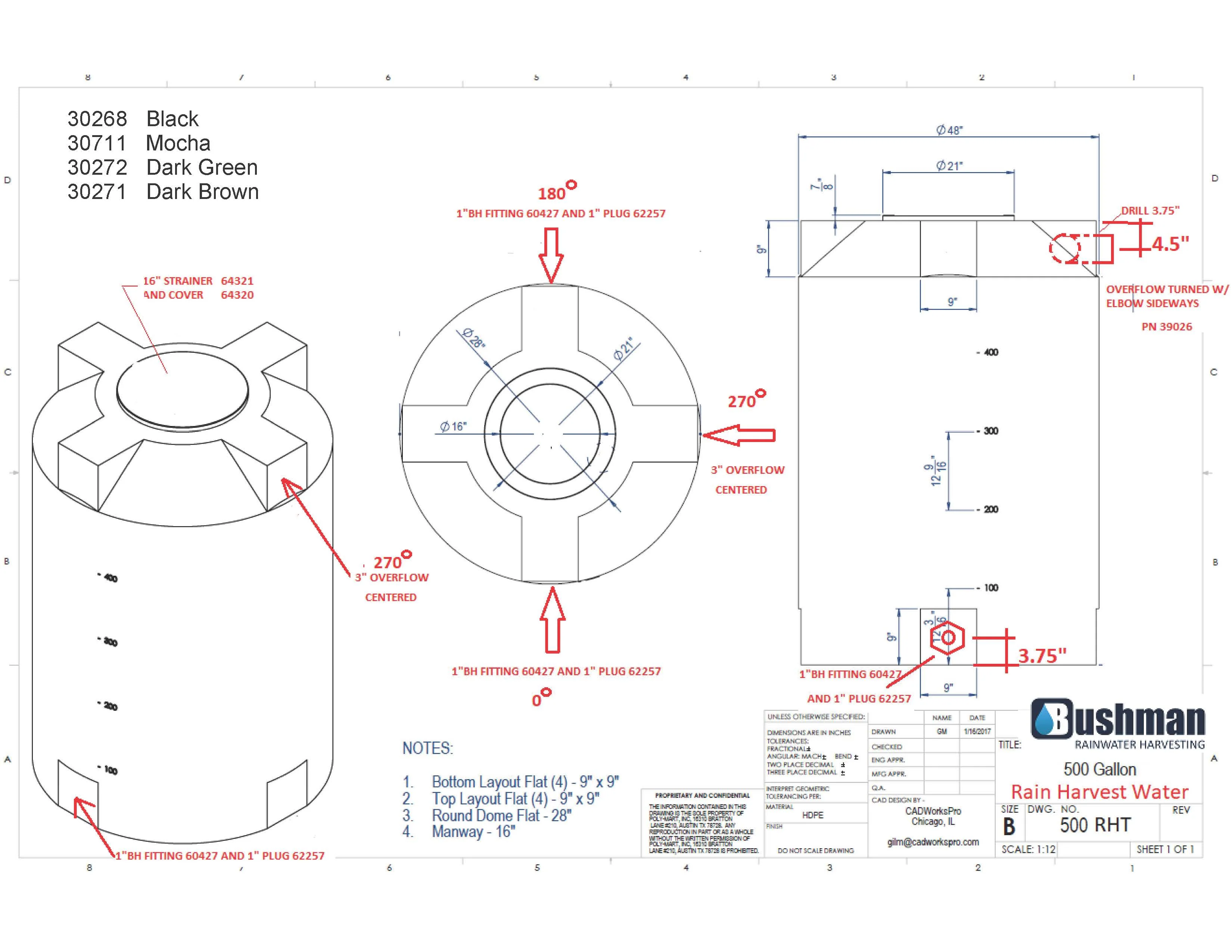 Bushman 500g Round Tank - Mocha - Image 2