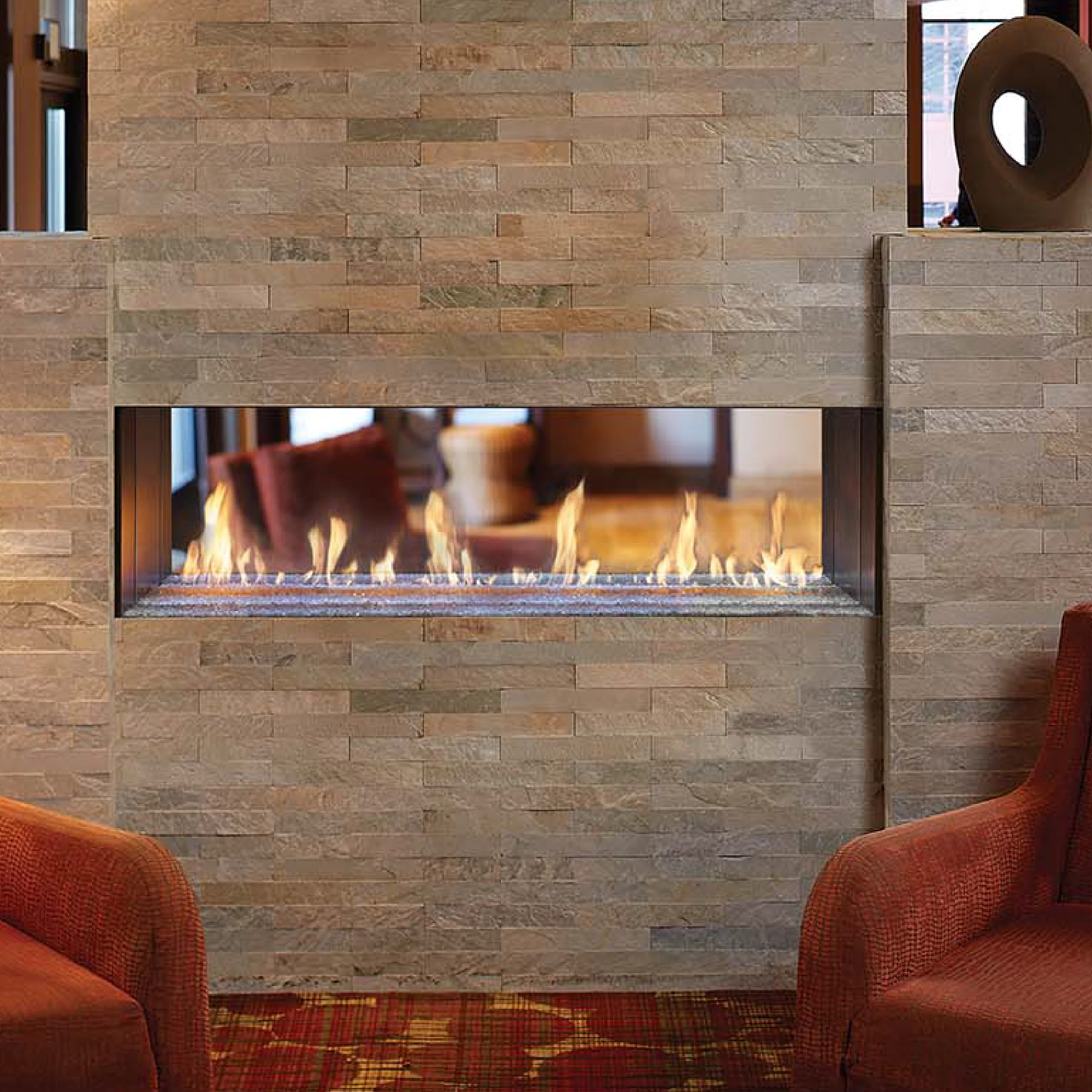 DaVinci Custom Fireplace™ See-Thru Linear Gas Fireplace - Image 3
