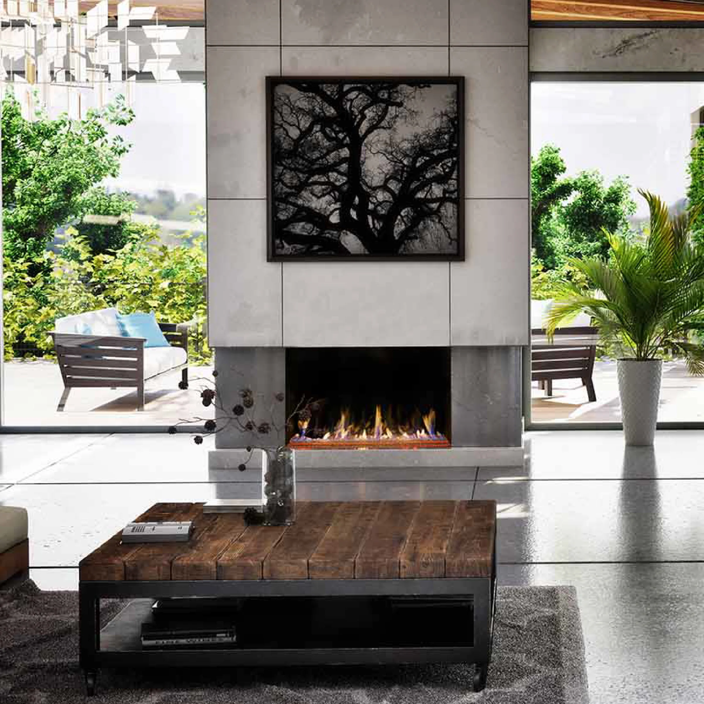 DaVinci Custom Fireplace™ Single-Sided Linear Gas Fireplace