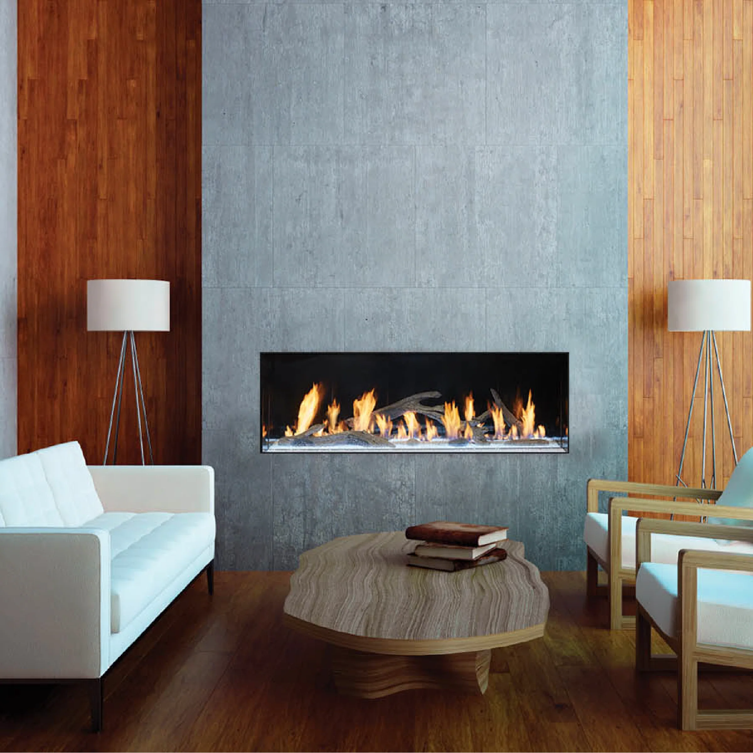 DaVinci Custom Fireplace™ Single-Sided Linear Gas Fireplace - Image 3