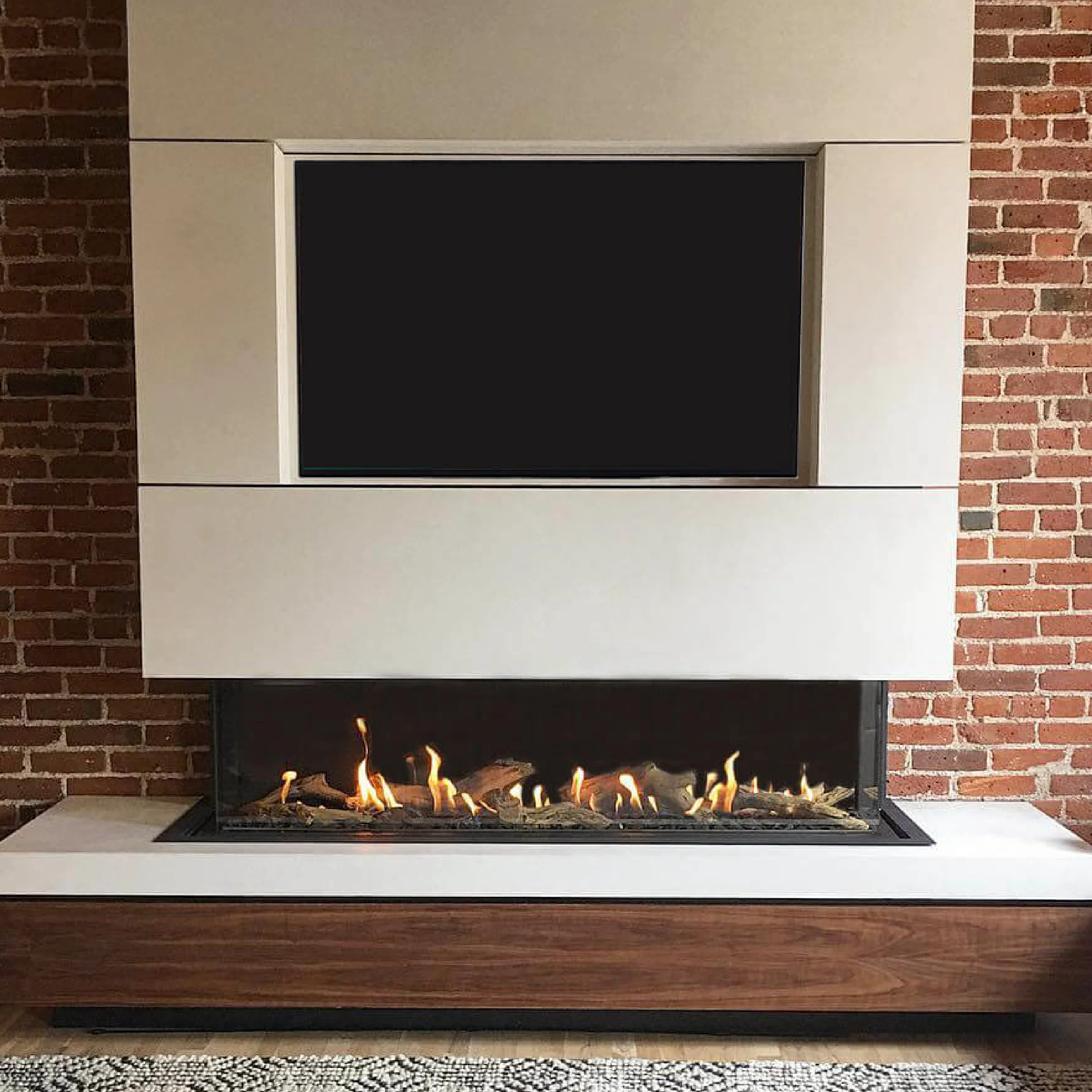 Double Corner 16" Regular Glass Height Fireplace - Image 7