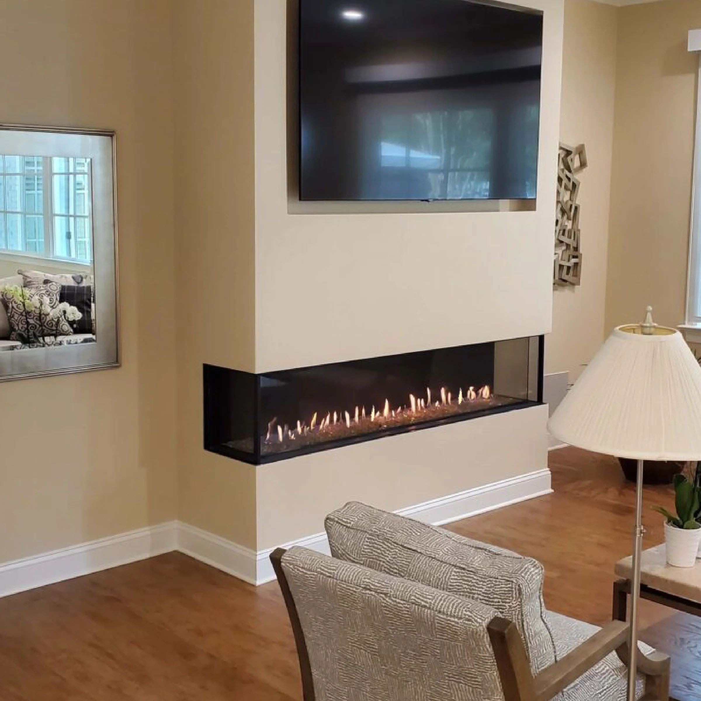 Double Corner 16" Regular Glass Height Fireplace - Image 8