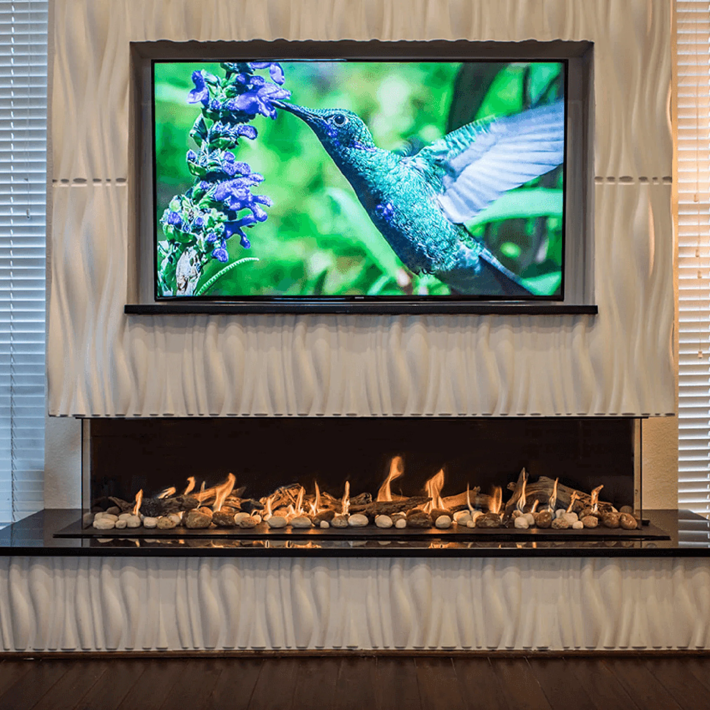 Double Corner 16" Regular Glass Height Fireplace - Image 4