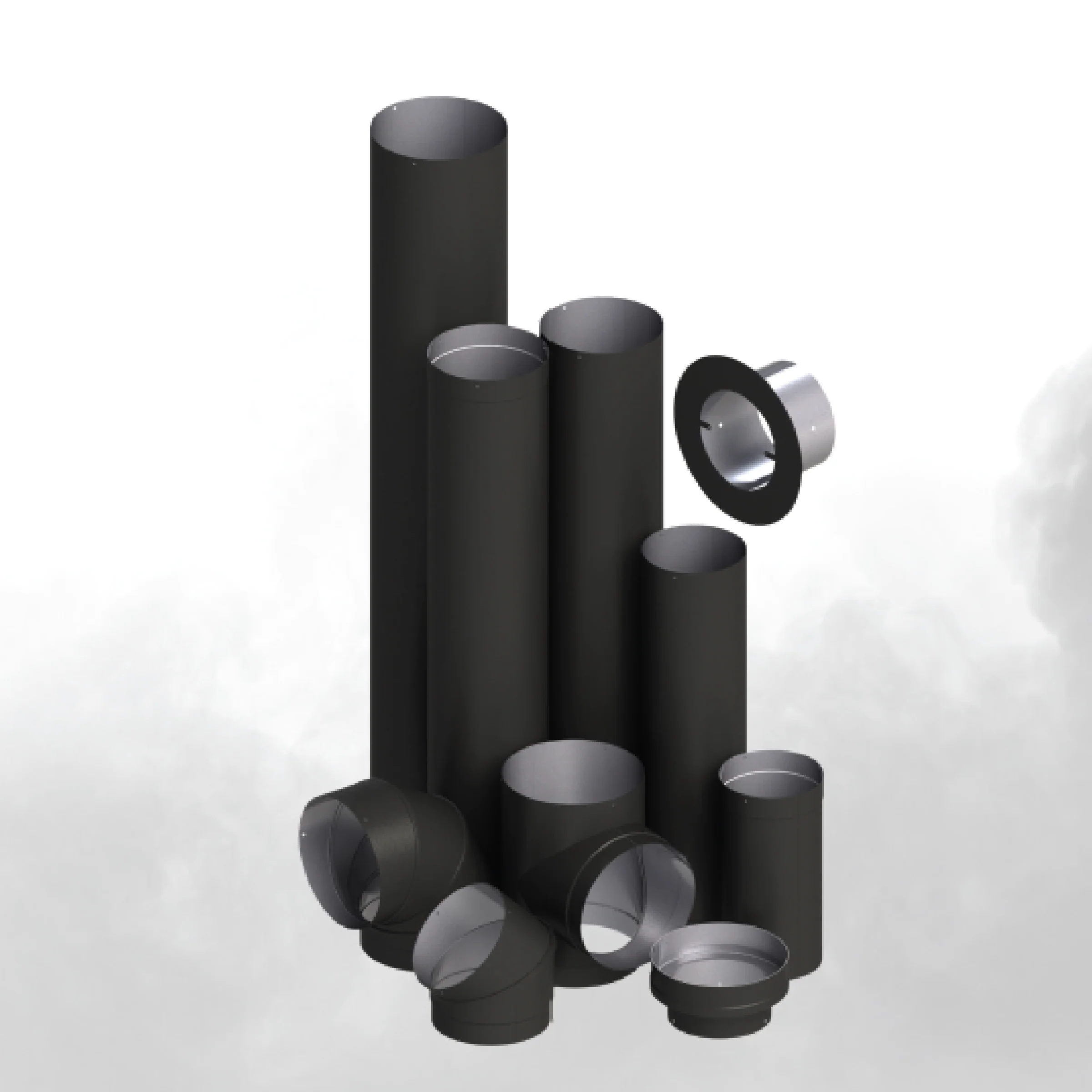 Excel Ultrablack Fully-Shielded Double Wall Black Stovepipe Lengths