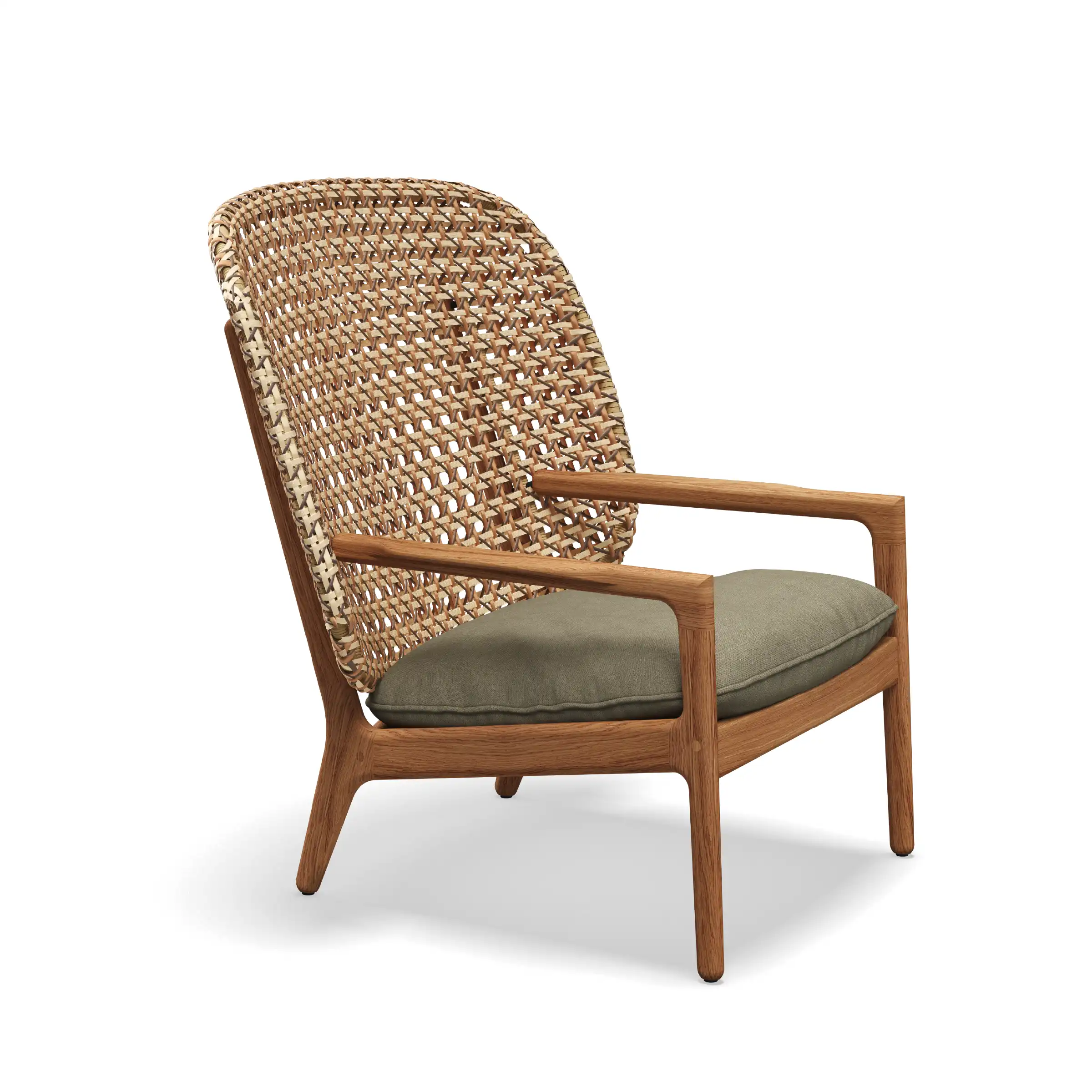 Kay High Back Lounge Chair with Harvest Wicker - Image 4