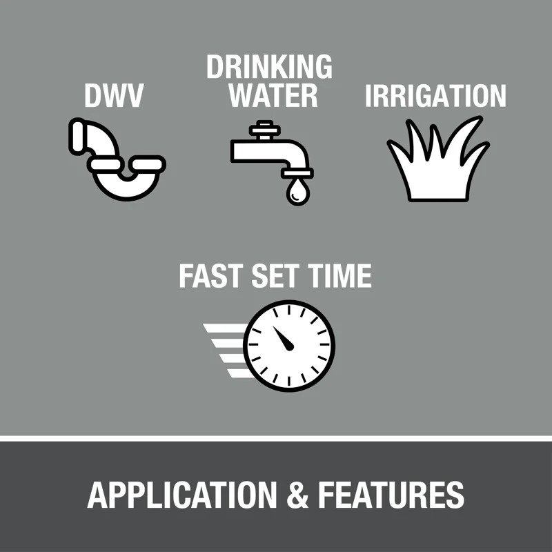 Oatey Gray Fast Set Cement 16oz - Image 4