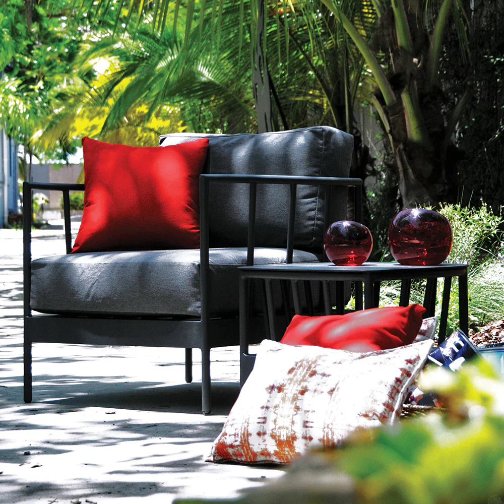 Oslo Armchair with Graphite Frame & Spectrum Dove Fabric - Image 3