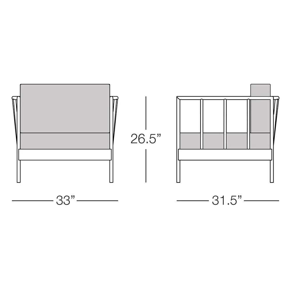 Oslo Armchair with Graphite Frame & Spectrum Dove Fabric - Image 5