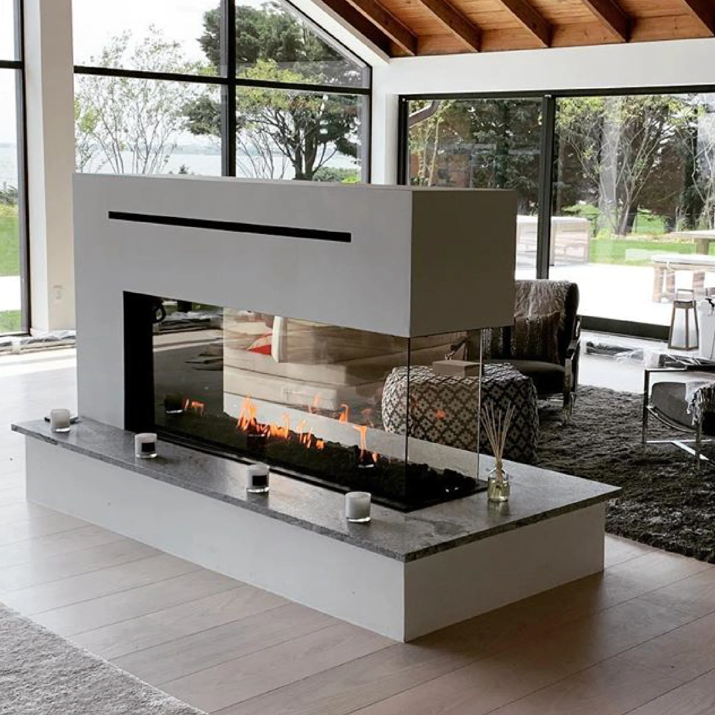 Room Definer 30" Extra High Glass Height Fireplace - Image 3