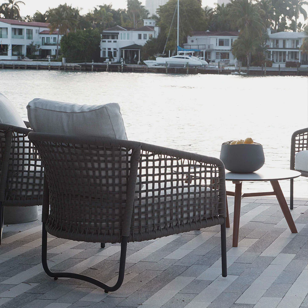 Sardinia Armchair with Blend Mist Sunbrella Fabric Cushion - Image 3