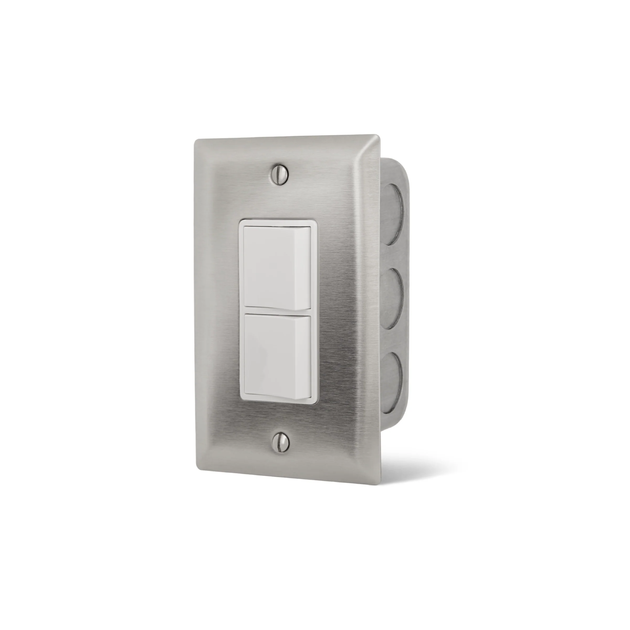 Single Duplex Switch Stainless Steel Wall Plate & Gang Box