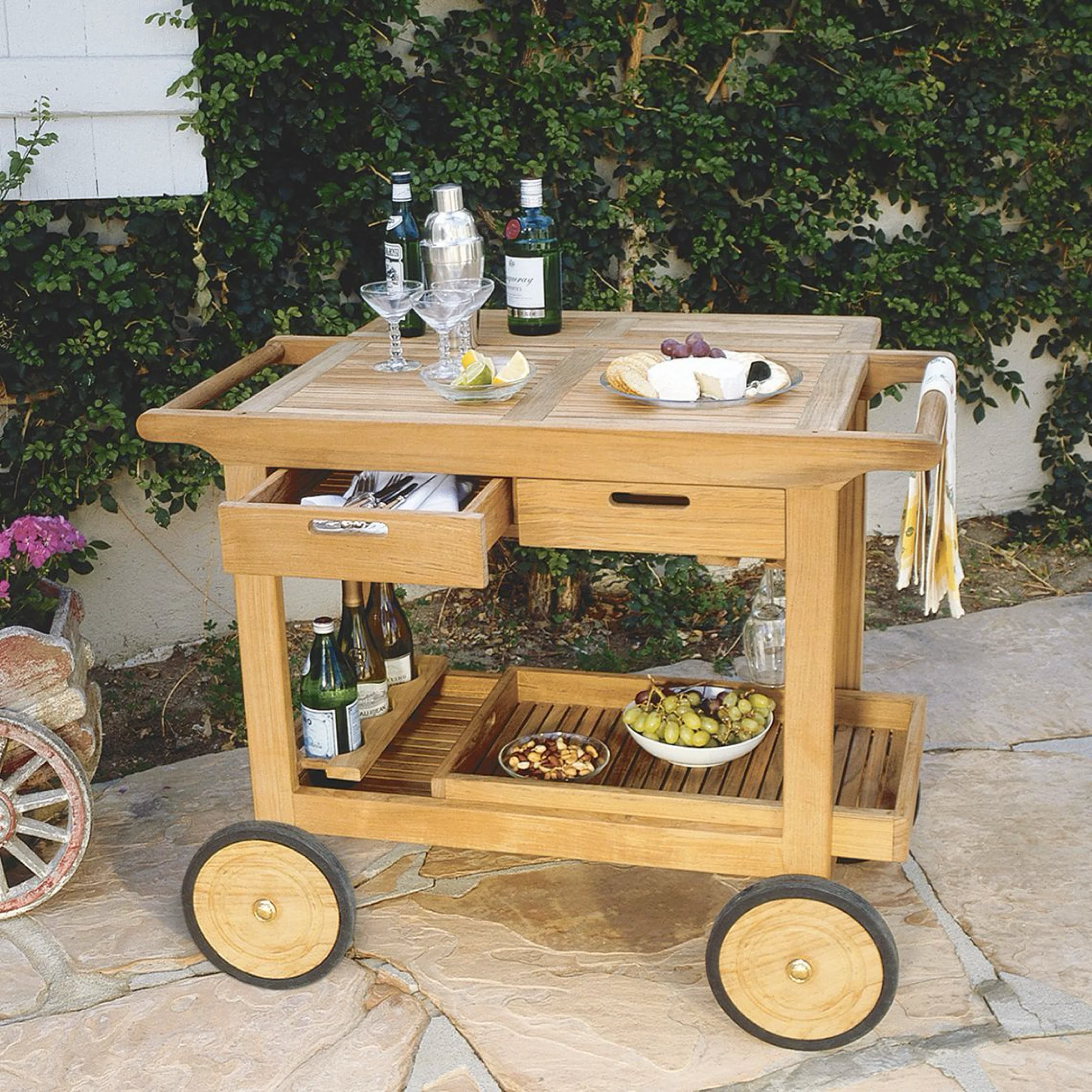 Teak Serving Cart - Image 2
