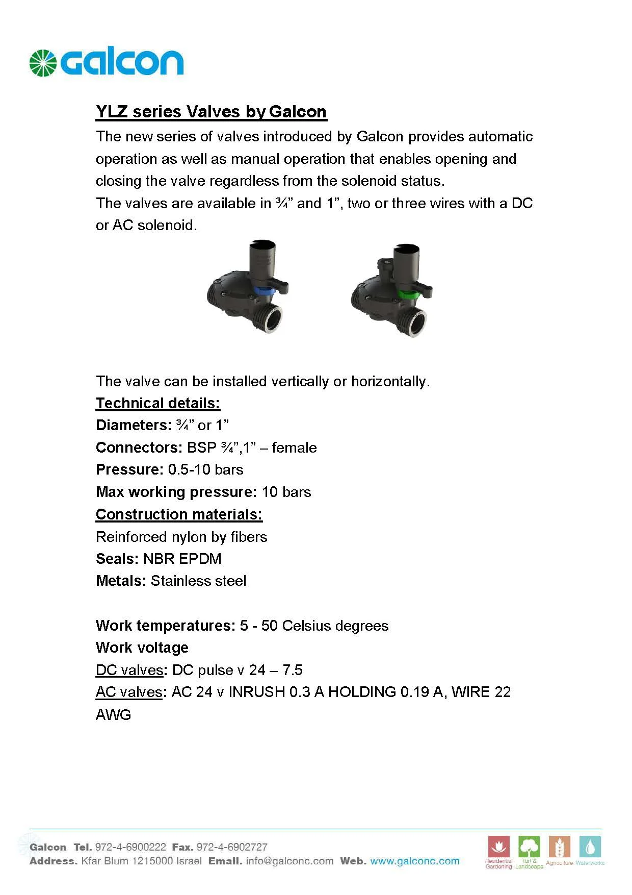 YLZ DC 1" inl val w/flow control & S1602 DC latch solenoid - Image 2