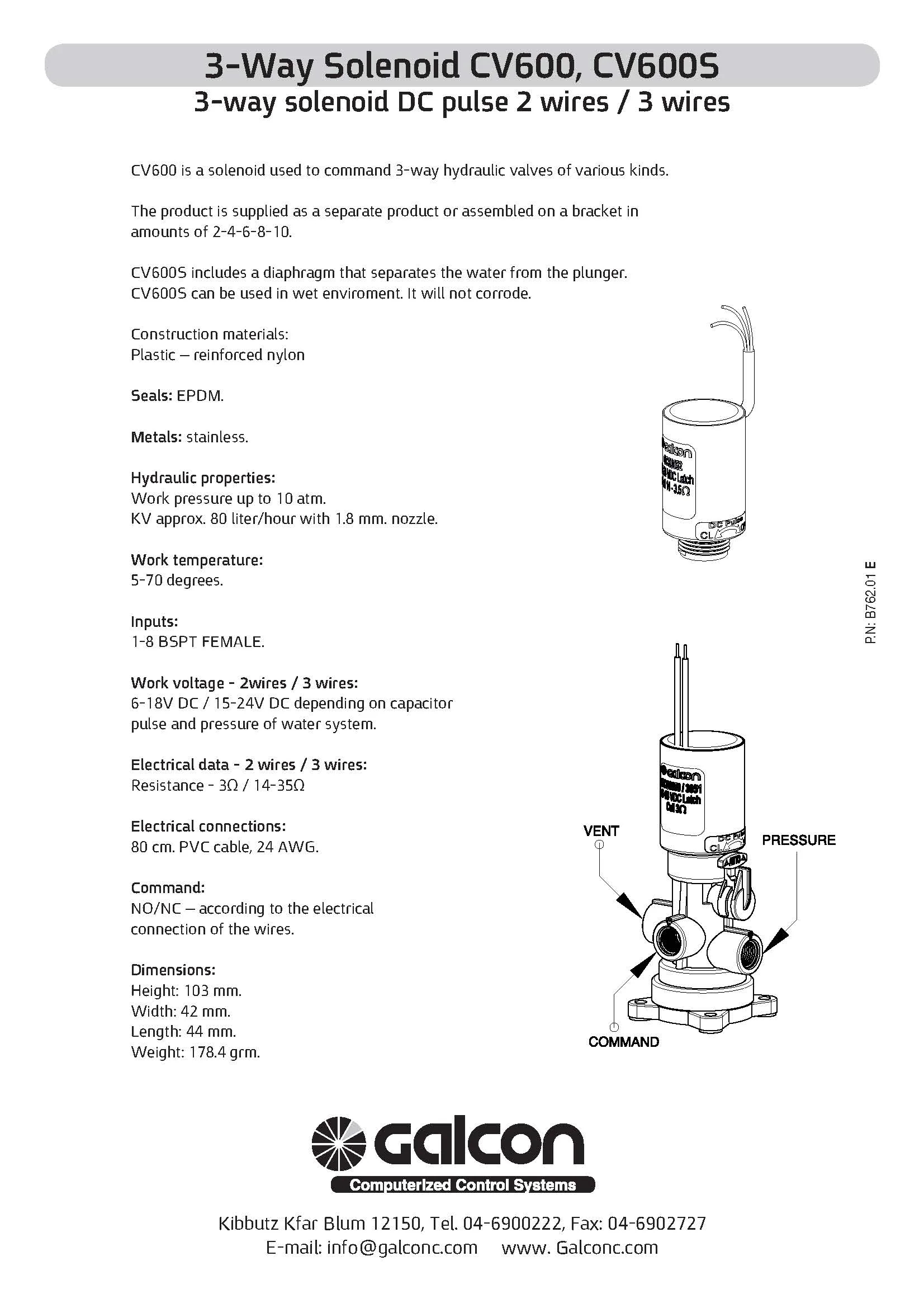 YLZ DC 1" inl val w/flow control & S1602 DC latch solenoid - Image 4